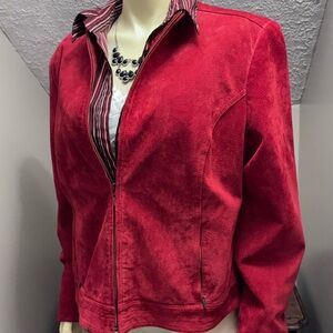 Valerie Stevens Suede Red Leather Jacket